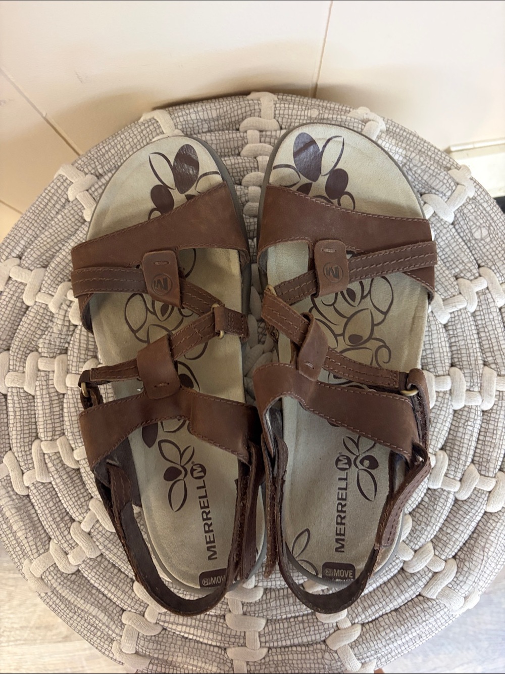Merrell Women's Brown Leather Strappy Comfort Sandals Size 8